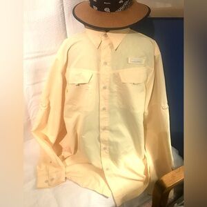 Habit Shirt Men’s Size XL Button Front Long Sleeve light Yellow